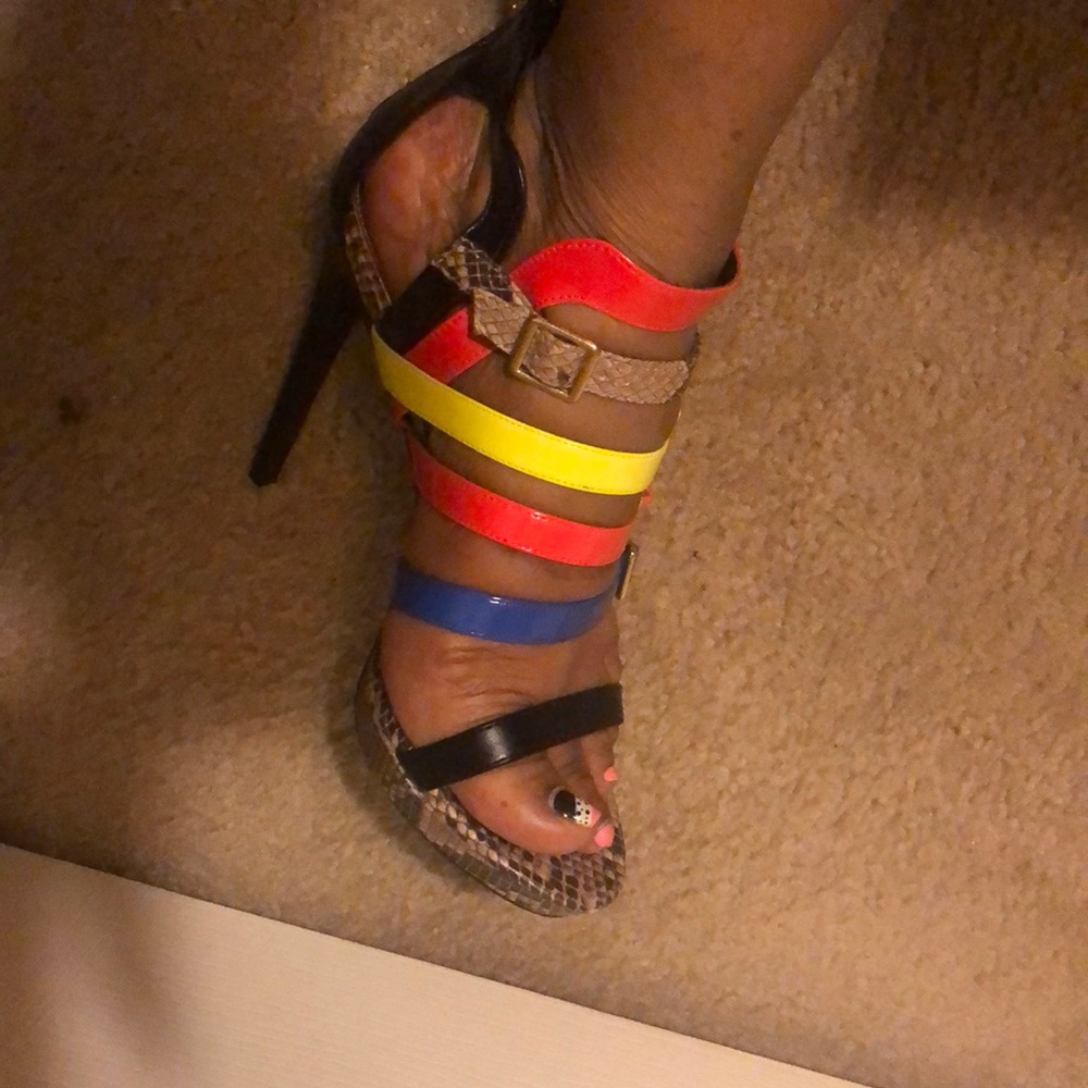 Multicolored Sandals With Platform Heel - image 8